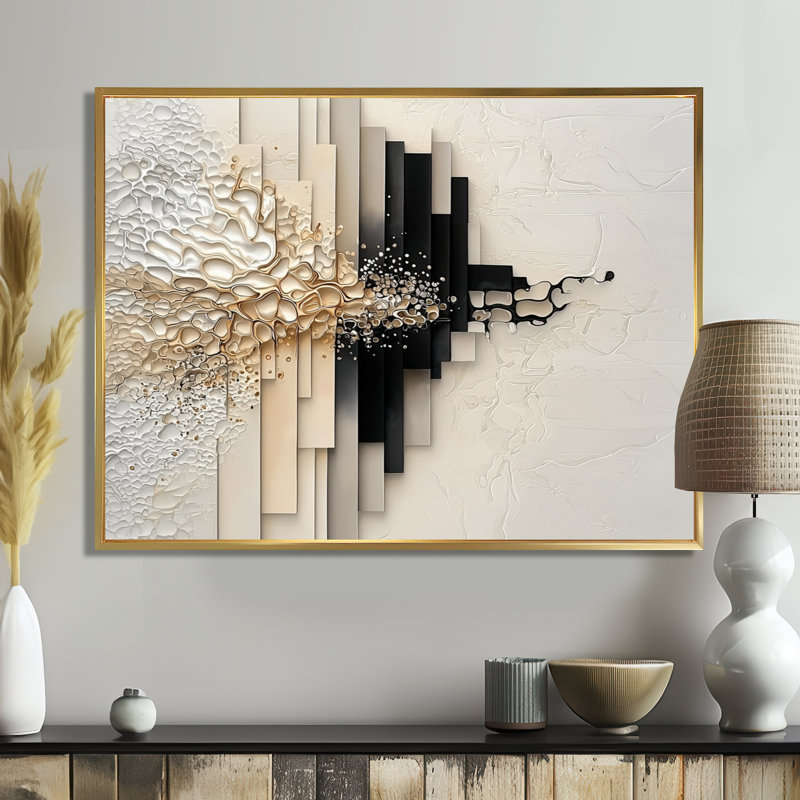 Composition avec des formes de suprémaciste abstrait - impression abstraite de suprématisme, Floater Framed Print without Mat