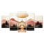 Portail de montagne Golden Moon Forest - paysage abstrait, art mural 5 pièces-1269056196