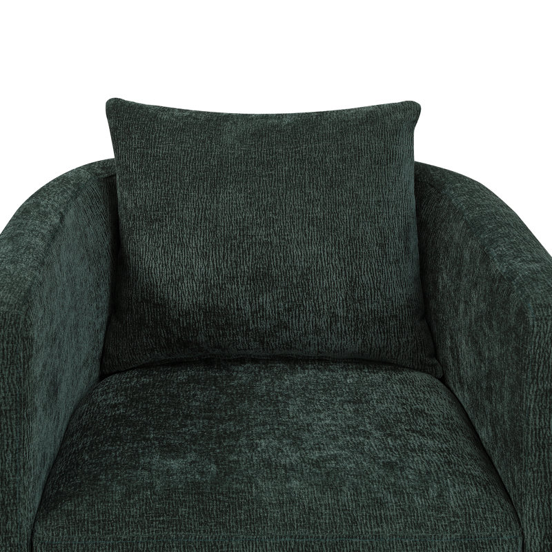 Fauteuil demi-tonneau pivotant vert Kelly, Vert