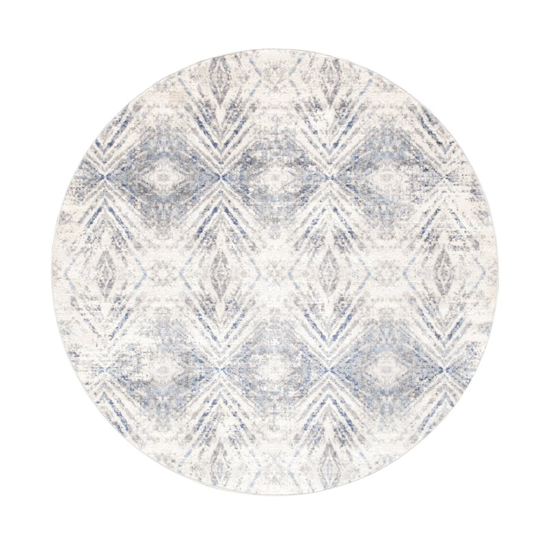 Tapis gris / beige Efes, Rond 6 pi