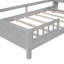 Lit plateforme simple en bois avec éclairage à DEL intégré, tête de lit avec rangement et garde-corps-555259776