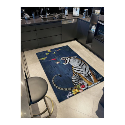 Tapis décoratif moderne tissé lavable à la machine