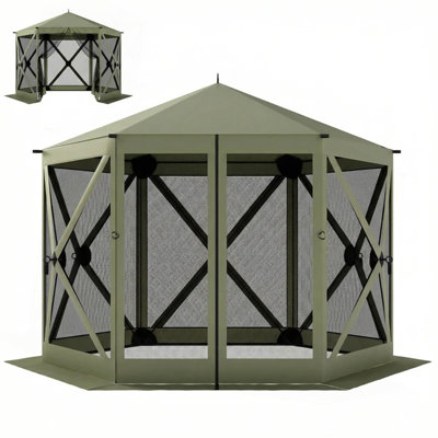 Spacieux auvent de camping avec abri de jardin pour 6 à 8 personnes avec installation facile et protection UPF30 +