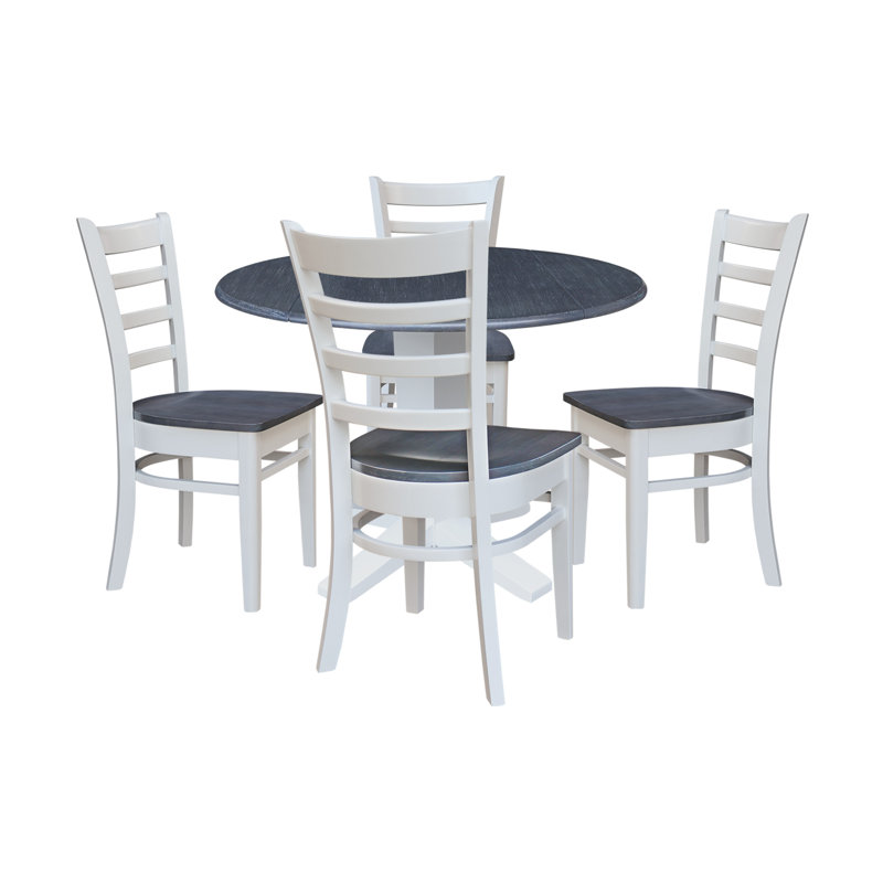 Ensemble de salle à manger Plumbank, Blanc / gris bruyère, 5