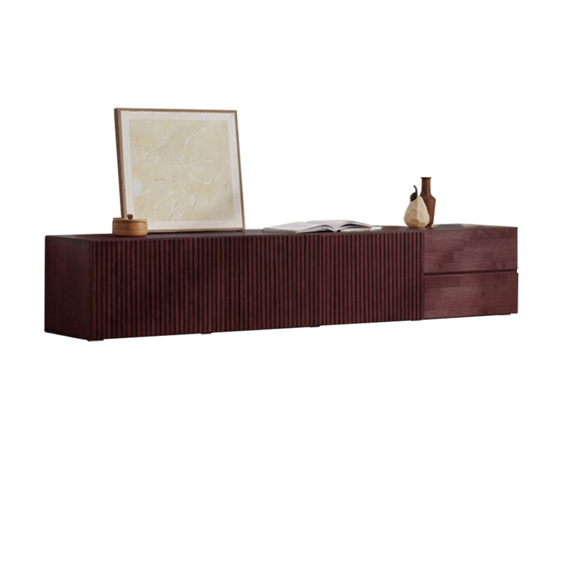 Meuble télé Modern, H 16,53 po x L 86,61 po x l 16,53 po, Brun
