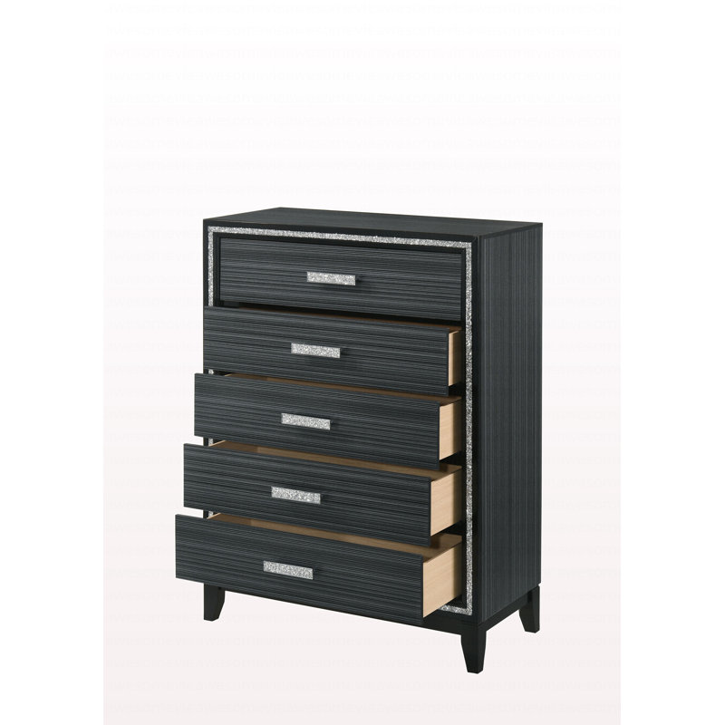 Commode de style moderne avec finition noire, Noir