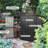 Outdoor Storage Space 8.2'X 6.2', Galvanized Metal. Lockable Door, 318 Cubic Feet. Corrosion, Sloping Roof, 16 Air Vents. For Backyard. Black 6.2' Metal Garden Shed, Steel. Rust-, Backyard, Lawn.