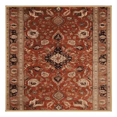 Machine Washable Persian Brown Area Rug