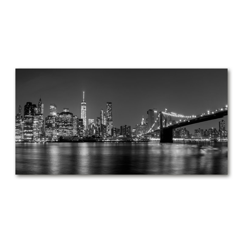 Manhattan By Night - Wrapped Canvas Print