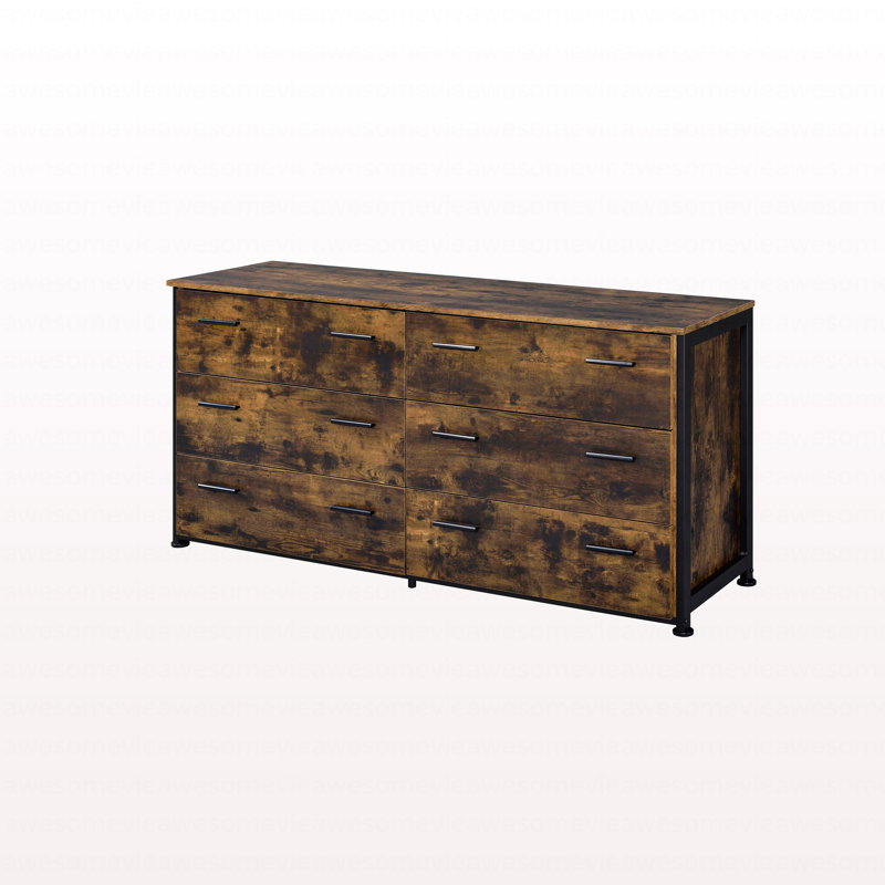 Commode moderne en chêne rustique et finition noire