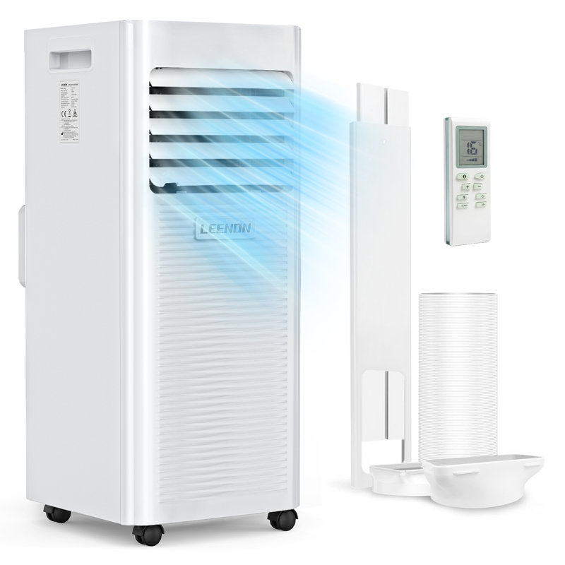 9000 BTU Portable Air Conditioner, 3-in-1 (Cool/Fan/Dehumidify), Remote Control, White – For Bedroom, Home Office, Flat