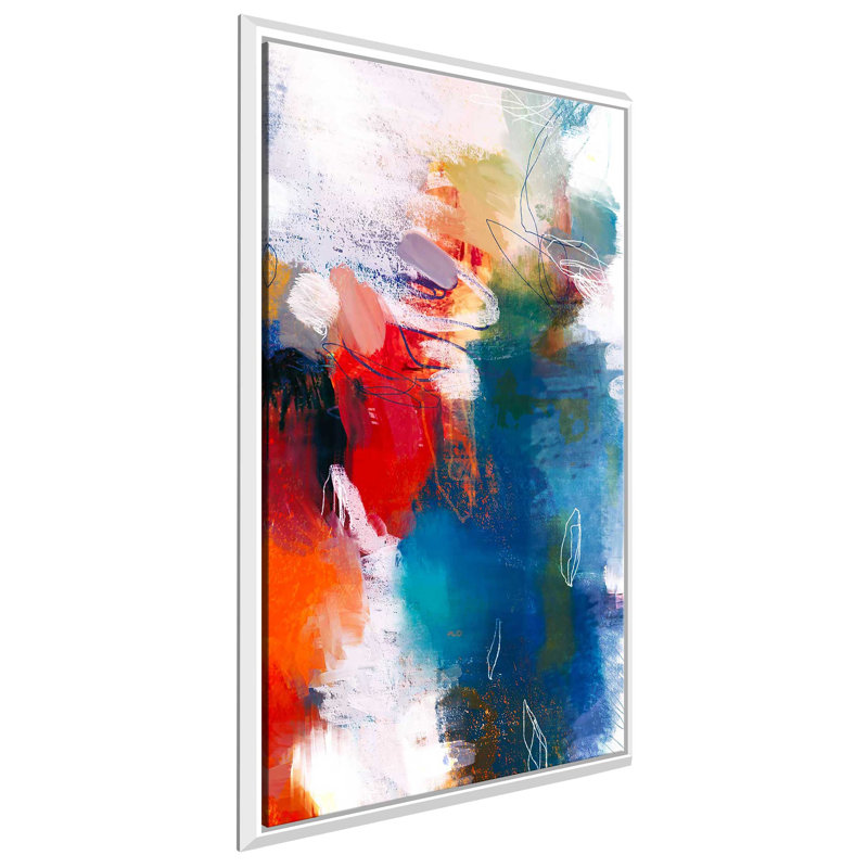 It's a Party II - Peinture à cadre flottant, Cadre flottant blanc, H 63,5 po x l 39,5 po x P 2 po