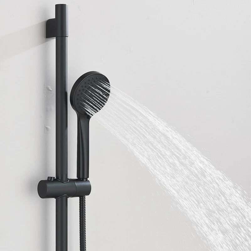 Black Shower Slide Bar System Handheld Shower with Adjustable Slide Bar and Hose, Black