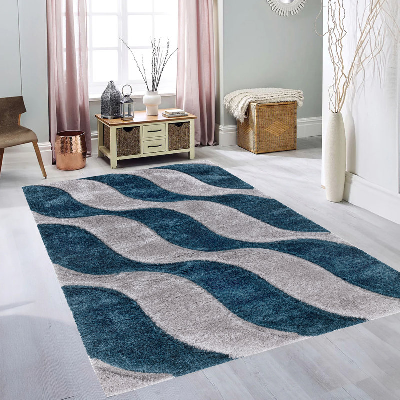 Aarielle Geometric Machine Tufted Shag 160cm X 230cm Indoor / Outdoor Area Rug