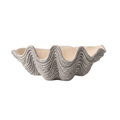 Bol décoratif en forme de coquillage, vide-poches en résine texturée pour table basse et coiffeuse, décoration intérieure style bord de mer