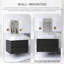 30 po W Meuble-lavabo mural simple gris avec lavabo