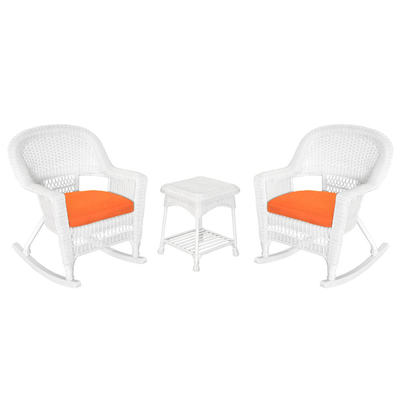 Ensemble de conversation 3 pièces Starner, Blanc, Orange
