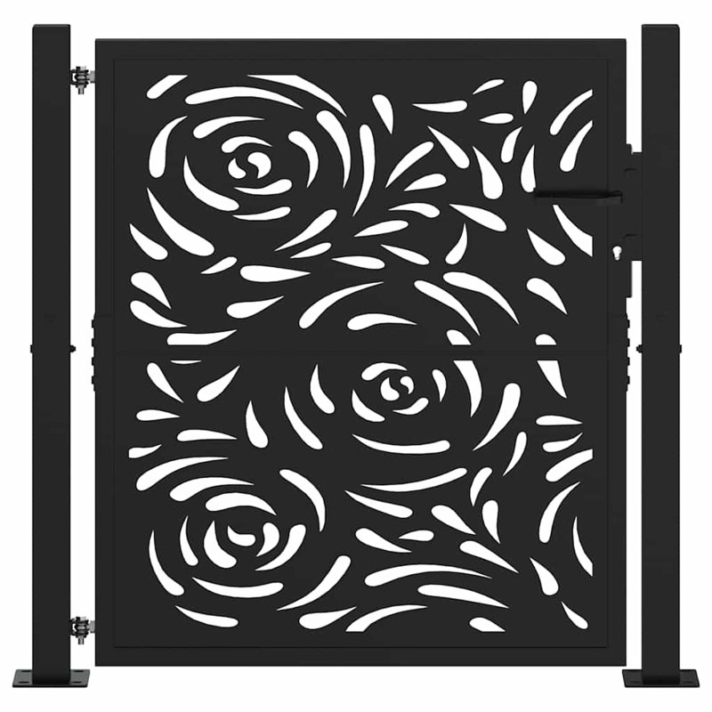 110 cm W Steel Gate Fencing, 106cm H x 105cm W, Black