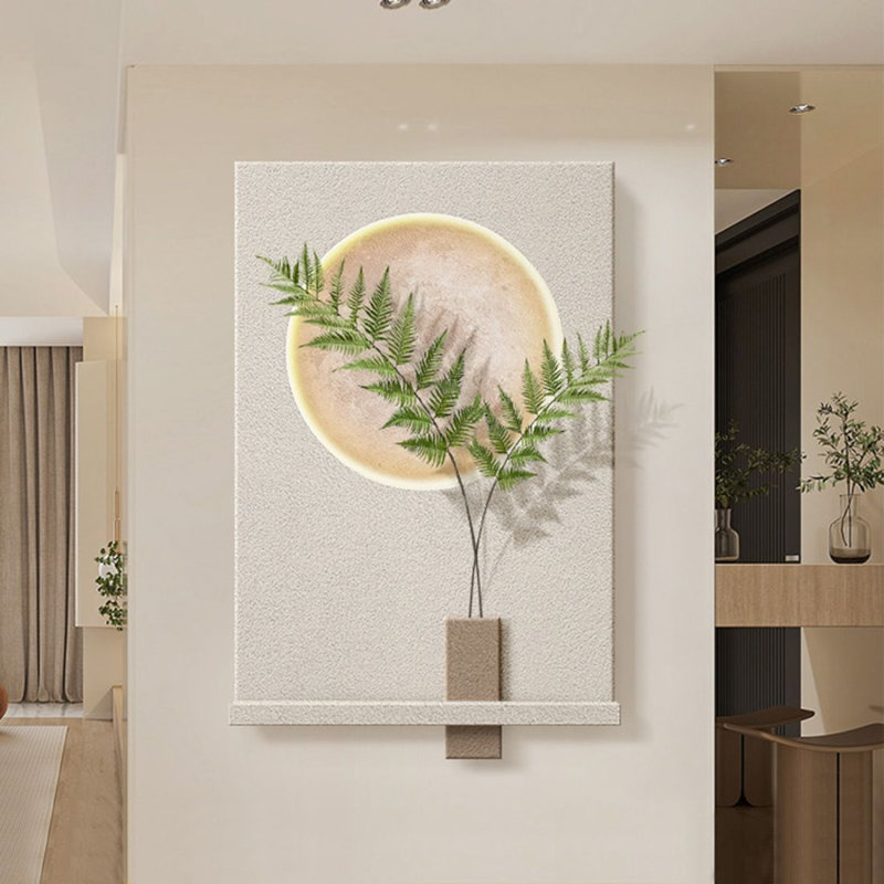 Art mural moderne en bois manufacturé moderne en grès pour le salon, H 47,24 po x l 31,5 po