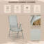 Galston 7 Piece Garden Dining Set with 6 Folding Reclining Chairs Grey