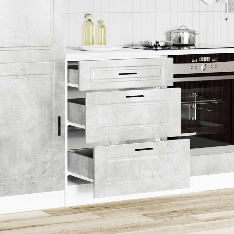 Armoire de cuisine Vidaxl, Gris béton