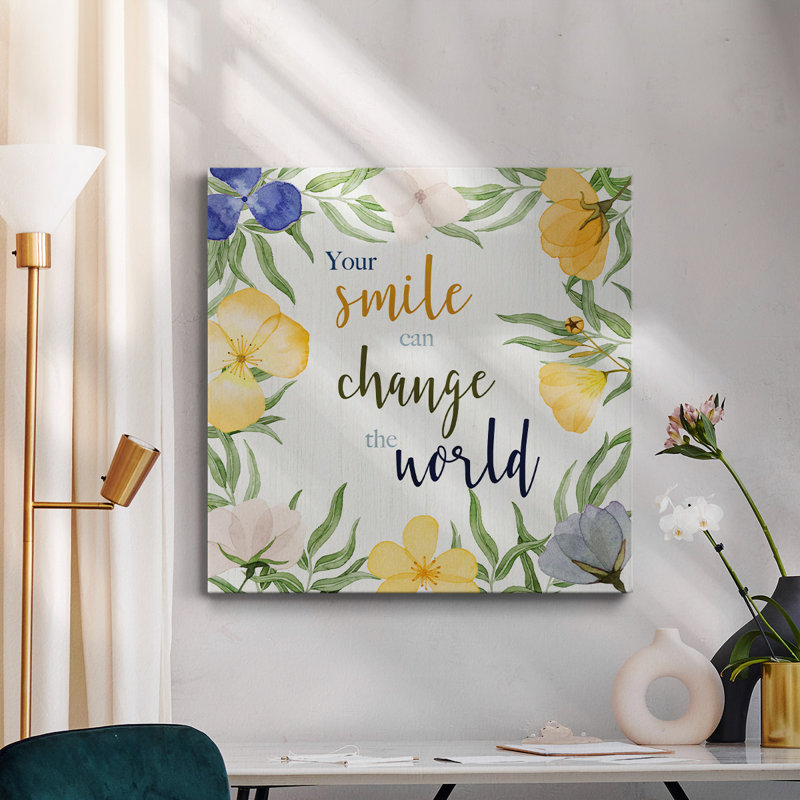 Changez le monde - Toile tendue avec châssis de qualité supérieure - prête à être accrochée