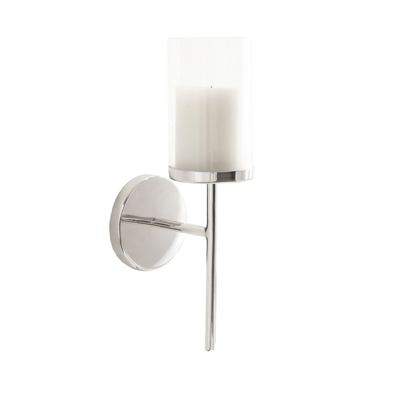 Applique murale en métal 14,0 po Blaise, H 14 po x l 3,5 po x P 6 po, Argent