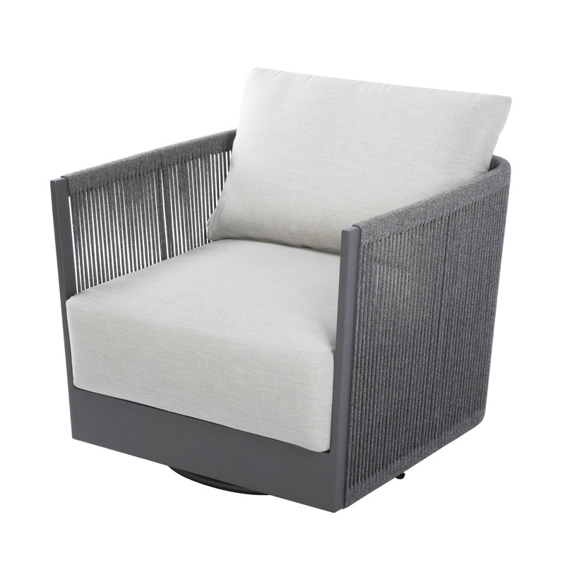 Chaise pivotante en aluminium thermolaqué Capri avec coussins Sunbrella®, qualité commerciale