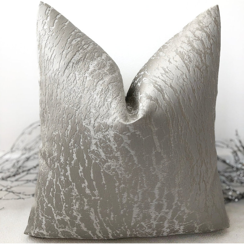 Abstract Square Cushion Cover, Silver