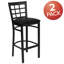 Prompton Series Black Window Back Metal Restaurant Barstool with Vinyl Upholstered Seat-117453181
