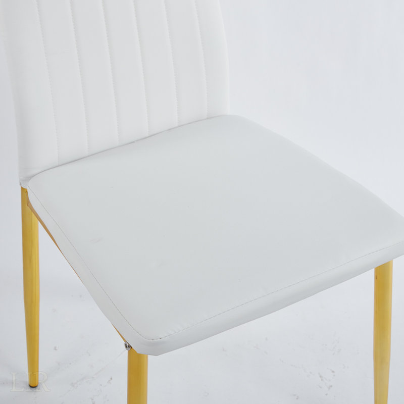 L'ensemble de salle à manger de style Mid-Century avec table en verre et pieds en métal, parfait pour 4 à 6 personnes, comprend une table de bout et une table basse