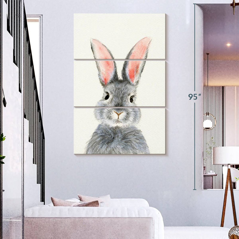 Brampt Fluffy Gray Bunny, 74" H x 48" W