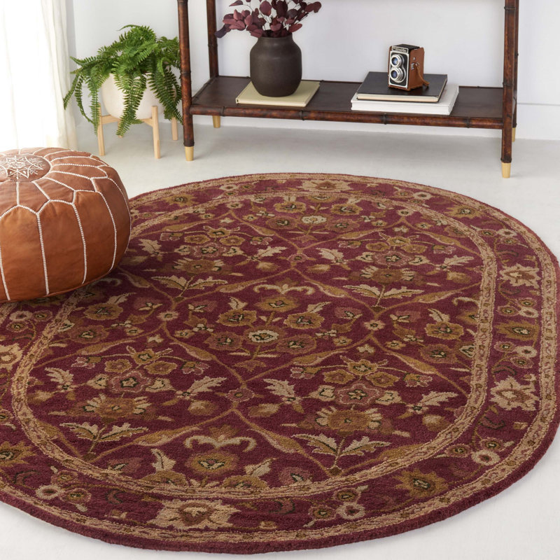 Tapis oriental en laine touffeté à la main Dunbar, Ovale 4 pi 6 po x 6 pi 6 po