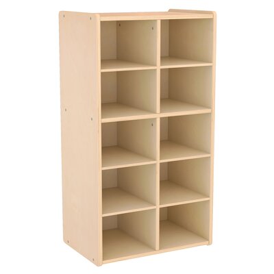 ECR4Kids Streamline 10 Cubby Tray Cabinet with Scoop Front Storage Bins, 5x2, Classroom Furniture -  ELR-22149