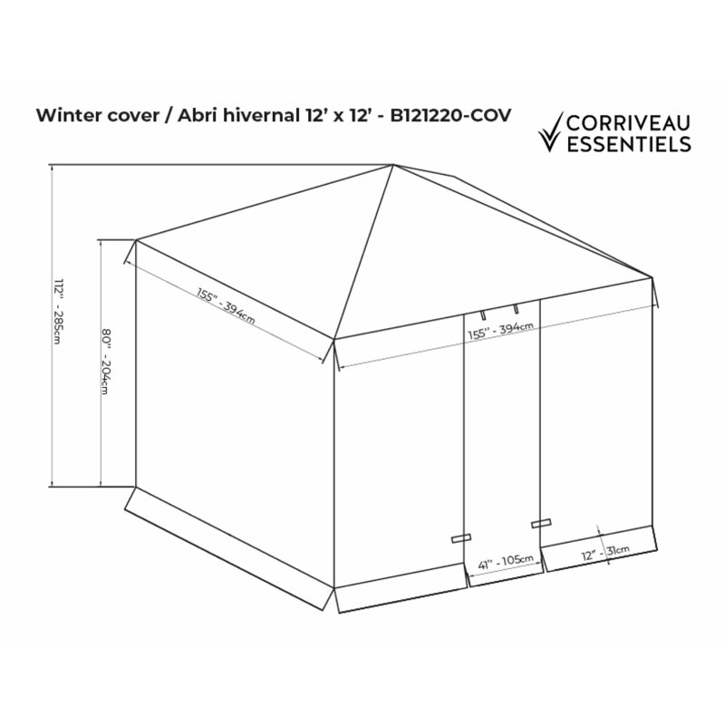 Housse de bricolage Winter, H 112 po x l 115 po x P 115 po