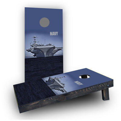 Navy Carrier on The Open Ocean Cornhole Boards