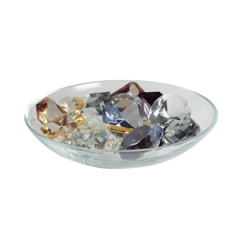 Clear Bowl w/18 Oxford Jewels-Two of Each Color