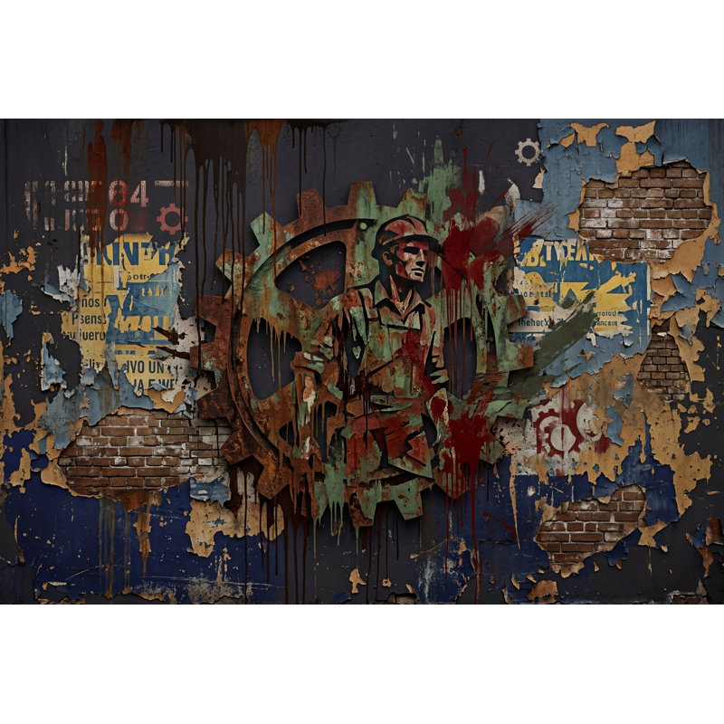 Brick Wall Wallpaper Posters Wall Mural, Non-Woven Nonpasted, 120"x96"