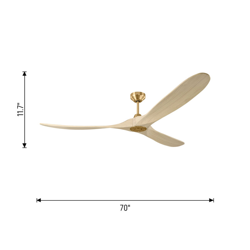 Visual Comfort Fan Maverick Smart 70 Indoor Ceiling Fan with Threaded Downrod, Dark Walnut blades and Handheld Remote