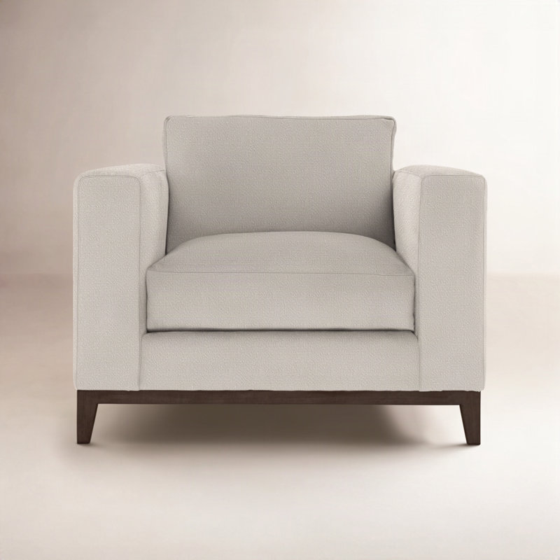 Noel 40" Wide Armchair, Cream Boucle 1146-002, Molasses