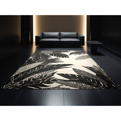 Machine Washable Peksenak Global Inspired Moroccan Rug in Grey – Black Binding