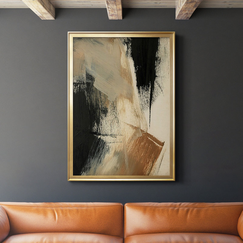 " Baked Paintstrokes V ", 42.5" H x 30.5" W, Gold