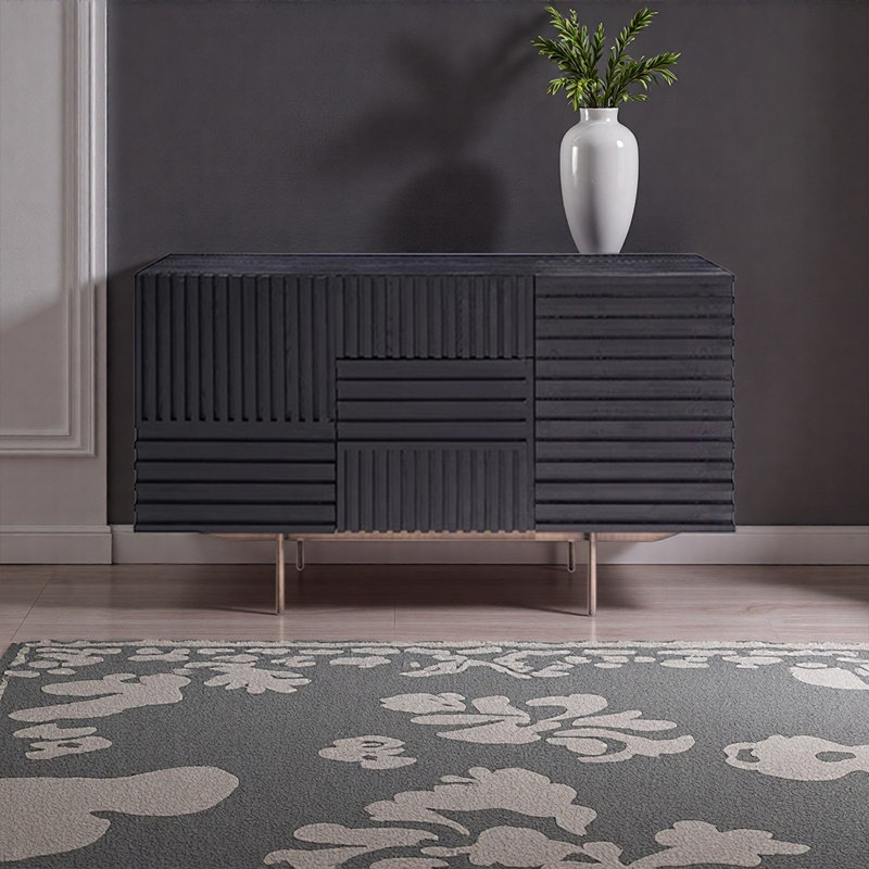 Buffet simple de style nordique moderne, H 31,5 po x l 47,2 po x P 17,7 po