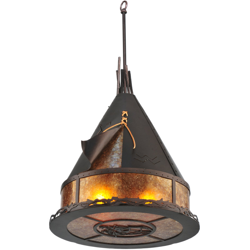 Rustic Lodge 2 - Light Pendant, 40" - 58" H x 24" W x 24" D