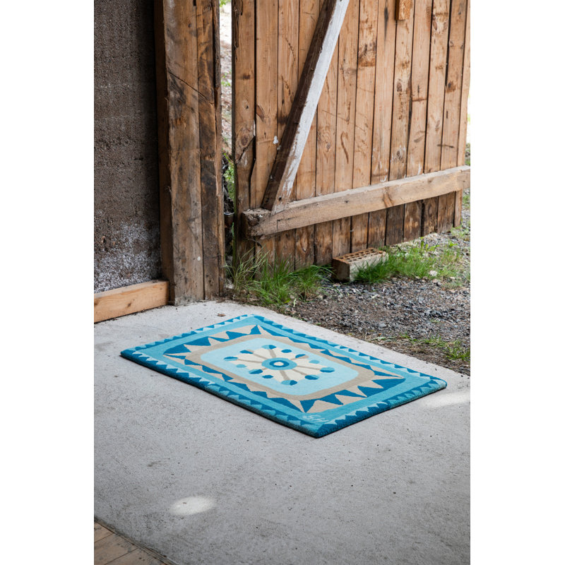 Salih Wool Hand Woven Area Rug, Rectangle 60 x 90cm