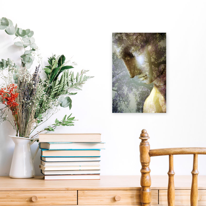 Art mural Gentle Soul Elegant Organic Abstract Forest Nature, H 18 po x l 12 po