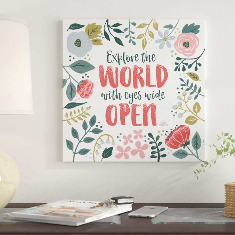 « wildflower daydreams ii on white », art textuel, H 16 po x l 16 po x P 0,75 po, Toile tendue
