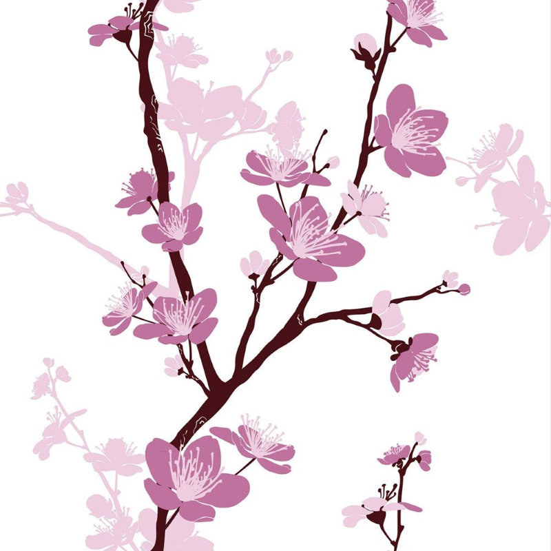 Rouleau de papier peint autocollant L 8,5 pi x 24 po Delidle Cherry Blossom