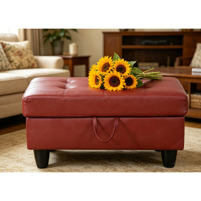 Faux Leather Ottoman