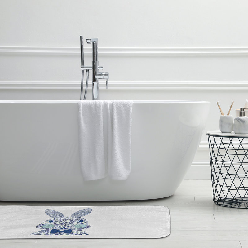 Tapis de bain Brahma, L 17 po x L 24 po, Bleu